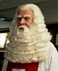 100% human hair christmas santa claus hair wig beard and moustache set