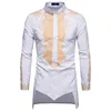 Middle-east Bronzing Printing Pattern Long Sleeve Style Men's dress Shirt