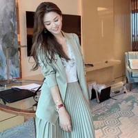 

High quality office two pieces lady long sleeves blazer and skirt suit