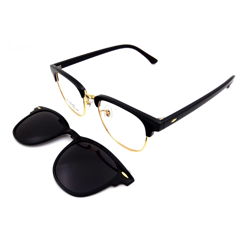 

ready stock high quality ultem optical frame metal clip on sunglasses