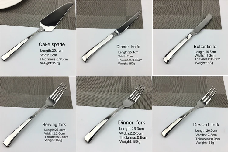 Inox 18/10 Morden Silver Flatware Set,Types Of Hotel Cutlery