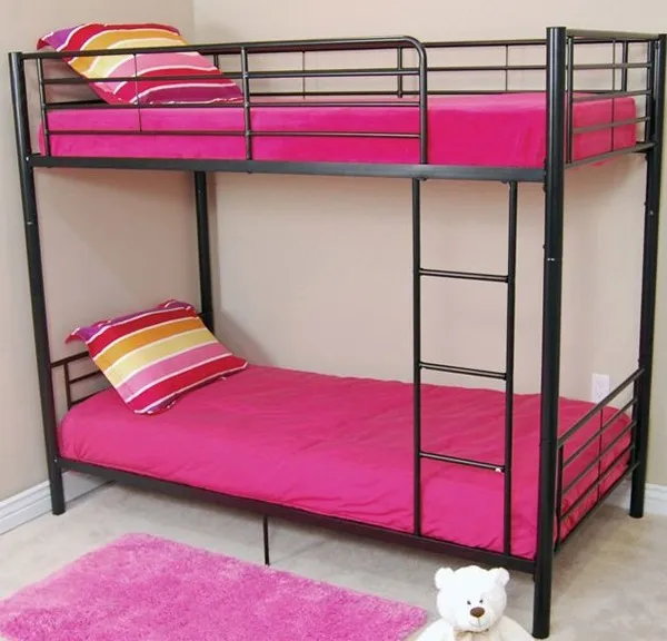 Modern School Students Folding Metal Double Bunk Bed Full Over Queen Bunk Bed Double Decker