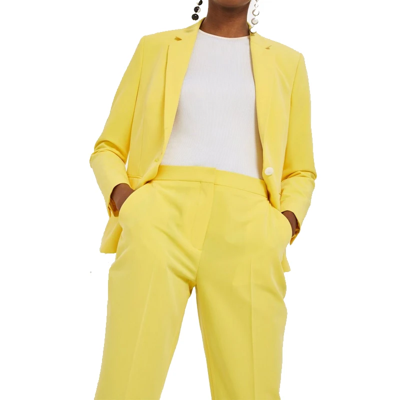 lemon trouser suit