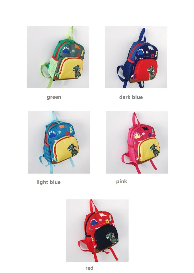 Toddler Kids cartoon dinosaur Backpack,Baby Boys Girls Toddler Pre School canvas Bag with Safety Harness