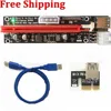 PCI-E PCI E Express 1X to 16X graphics Riser Extender Card SATA 15 Pin 6 Pin 4 PIN 3 Power Supply With LED light display
