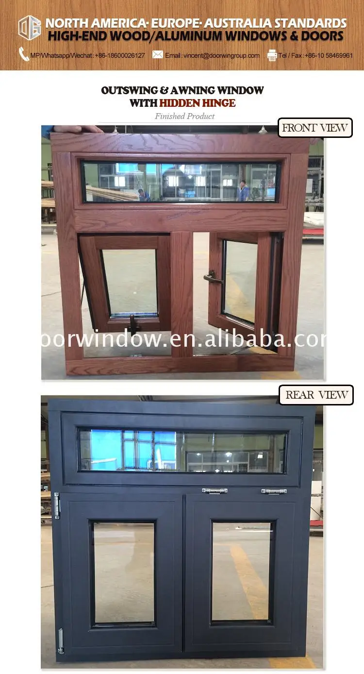 Factory direct supply top hung window with double glass open ventilation