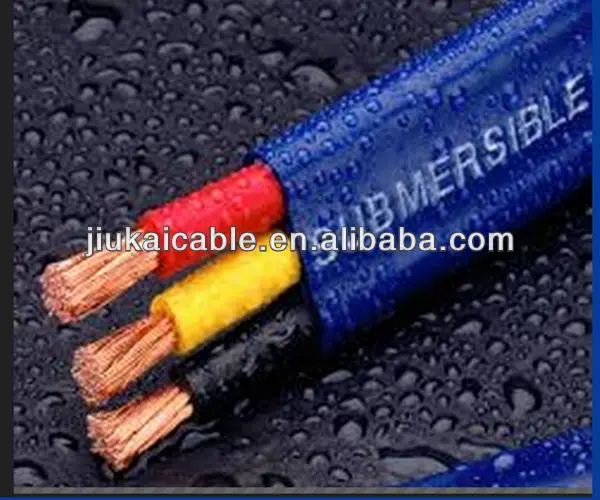 CF01 Flat / Round PVC / Rubber submersible deep well pump cable Wire 3 core / 4 core