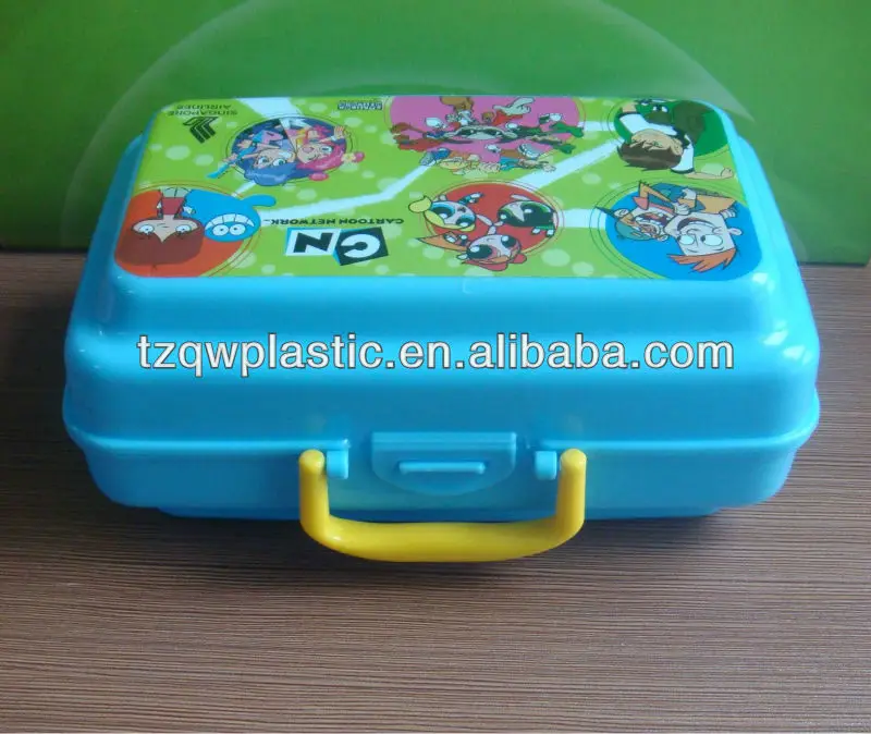 Bpa Free Plastic Kids Lunch Box With Handle-red - Buy Lunch Box With