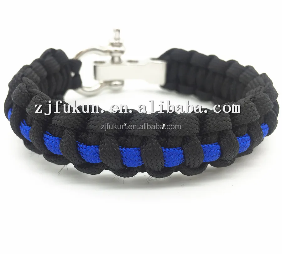 

Outdoor Travel Camping Thin Blue Line Patriot Paracord Survival Bracelet