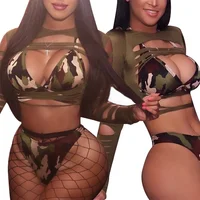 

3PCS Women Bathing Suit Bikini Swimwear Cover Up