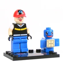 4 pcs lot Pokemon minifigures building blocks action figures bricks Pikachu Charmander Bulbasaur Squirtle ketchum kids