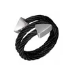 Urban Male Black Stainless Steel Braided Ring Wire Expandable Ring for Men