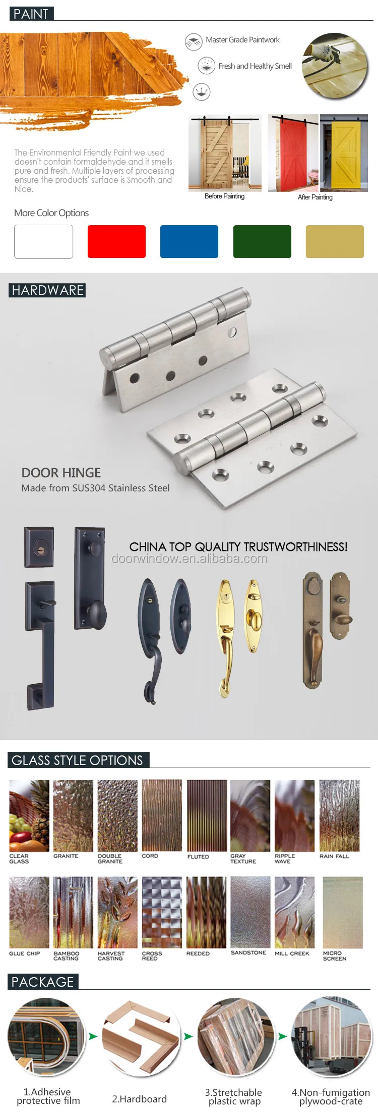 New product ideas 2018 main gate designs solid pine wood craftsman glass swing door with black door handles