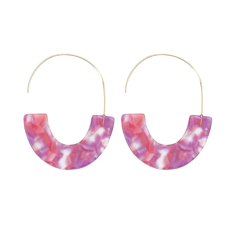 

ed01562c Colorful Acrylic Trend Acetate Earrings, As picture