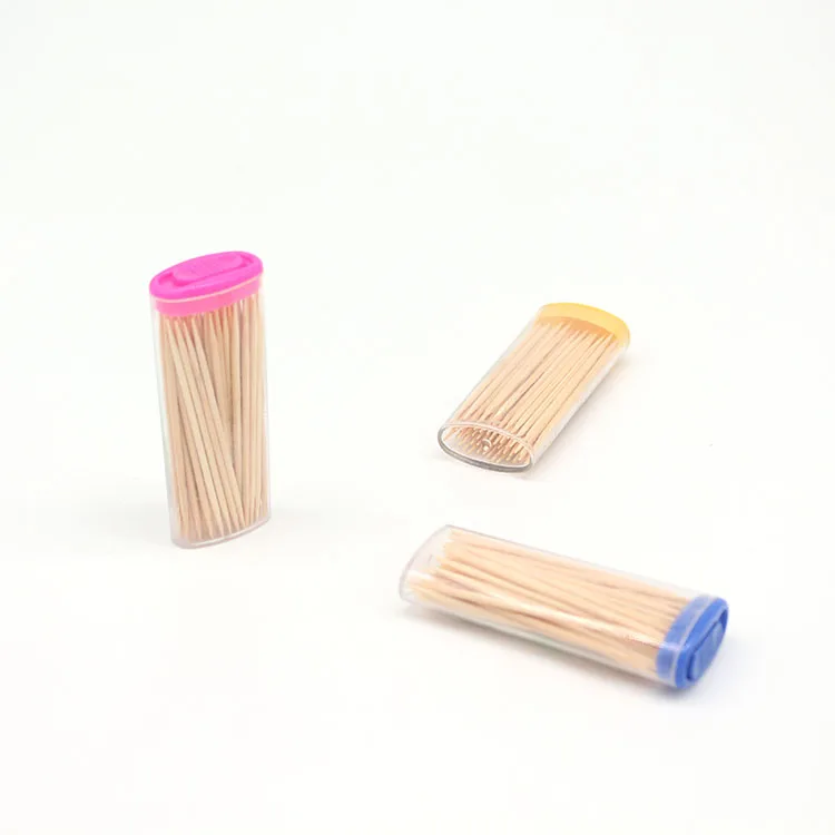

Plastic Bottle Dental Sticks Wooden Tooth Pick Toothpick Container Dispenser, Natural color/colorful as requested