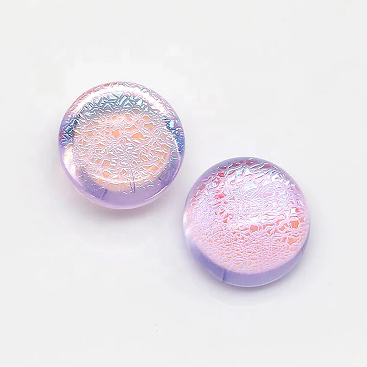 

Decorative Glass Stones Round Cut Pink Crystal Cabochon