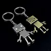 Cross-border creative personality retro robot metal key chain auto advertising space robot waist hanged key ring