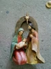 polyresin religious scupture pewter Nativity set statue