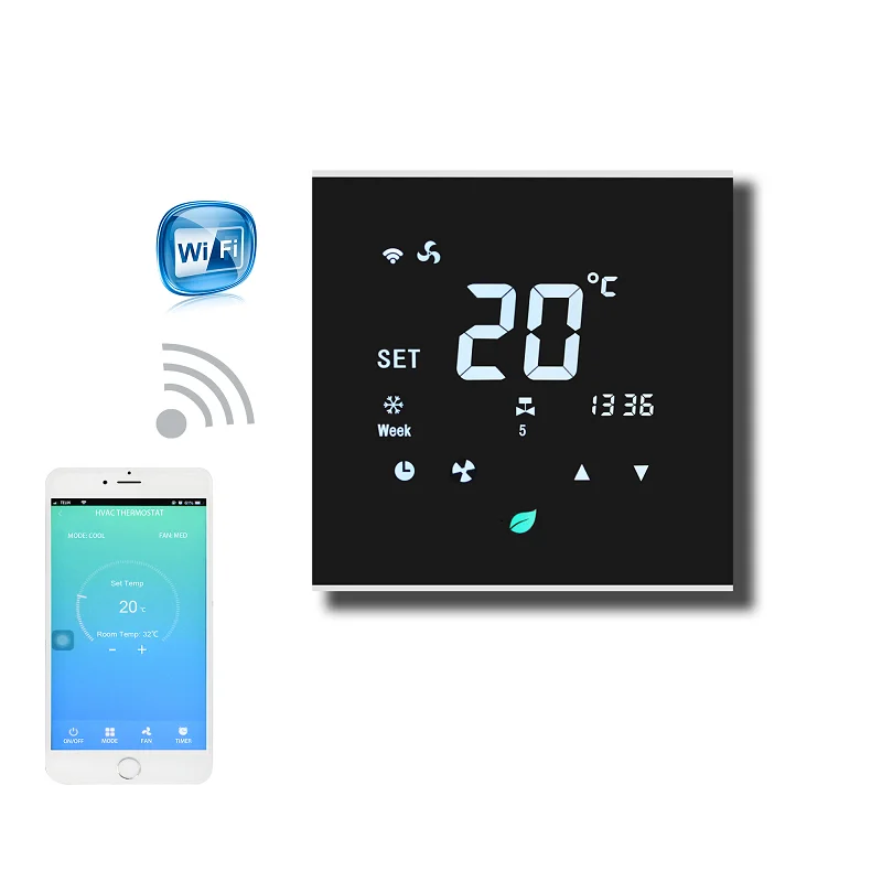 Durable Easy Operation Fan Coil Unit Control Panel Thermostatfor Room