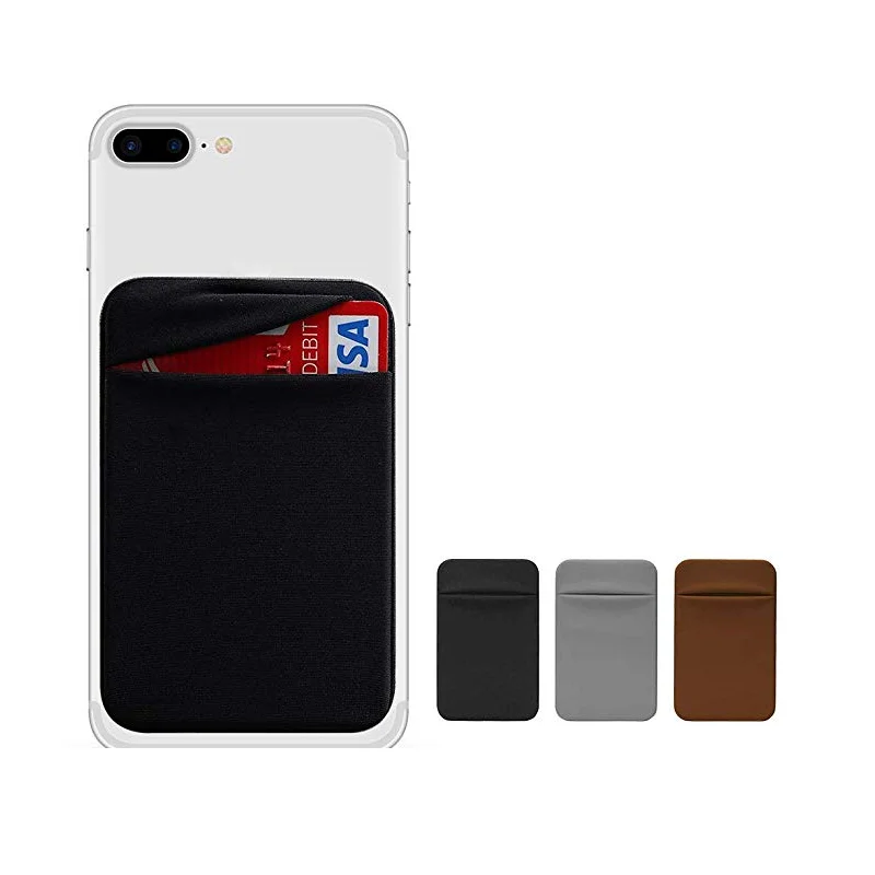 

Adhesive Phone Safe Wallet Elastic Fabric Cell Phone Card Holder for All Smartphones & Cases