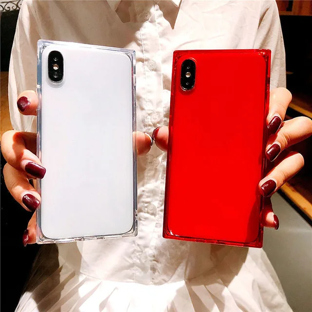 クリスタルクリア透明 TPU 正方形電話ケース iphone 6 7 8 6 プラス X XS XR XS 最大シリコーン電話ケースカバー