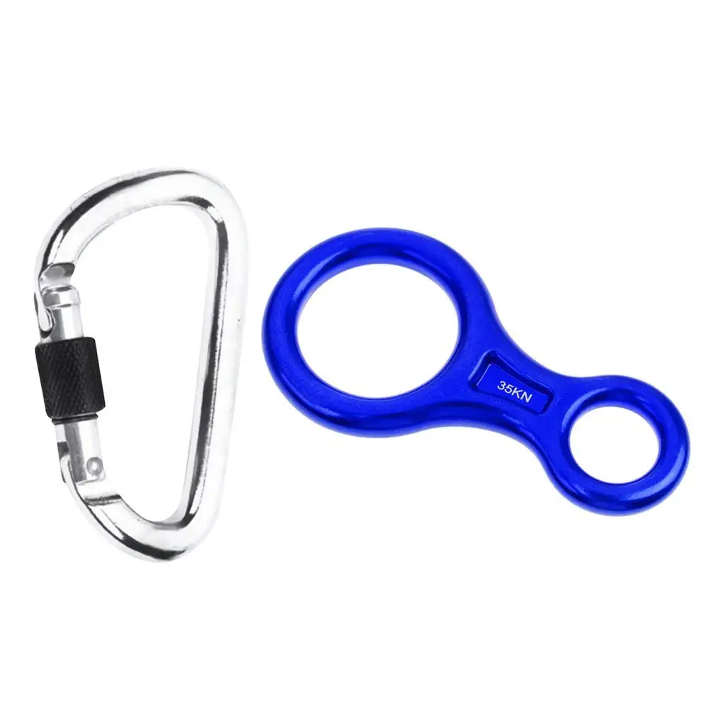 Outdoor ORing Hook Rappel Device for Rappelling Belaying Rock Climbing
