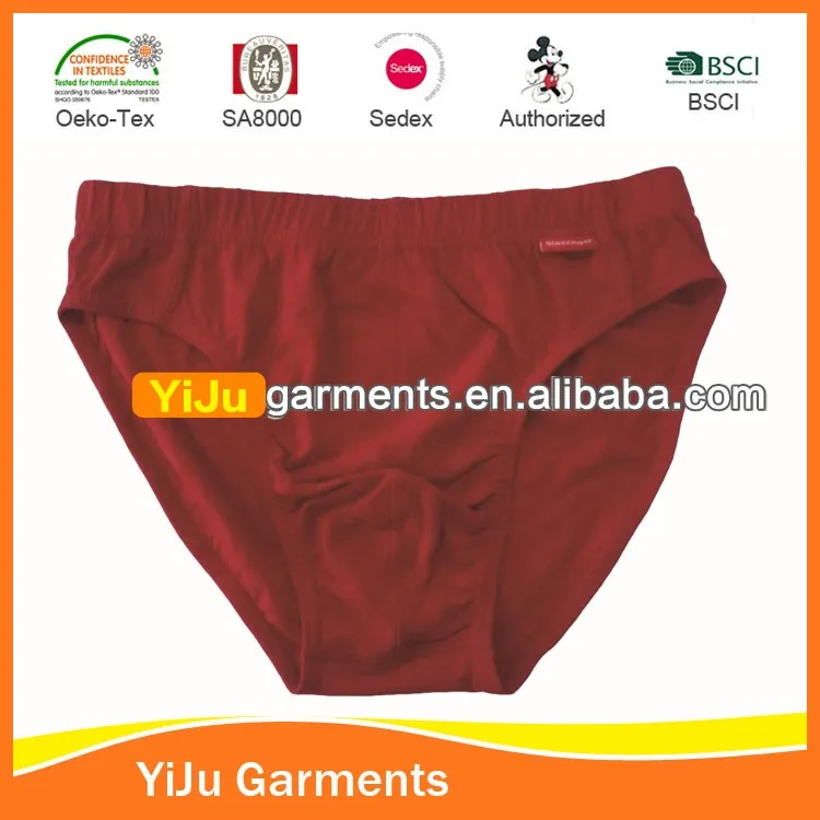 Cotton/spandex Mens Underwear Briefs Oem Branded Plain Blue Male