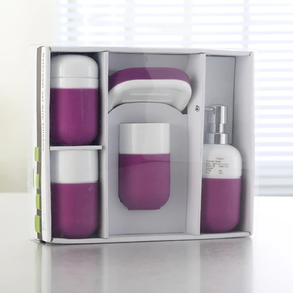 

2019 wholesale ceramic accessories bathroom set with silicone, Assorted silicone color