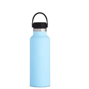 Image of 2019 high quality 18oz/ 750ml double wall stainless steel thermos sports water bottle, vacuum flask with different lid