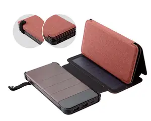 Foldable 10000mAh Solar Power Bank USB Charging