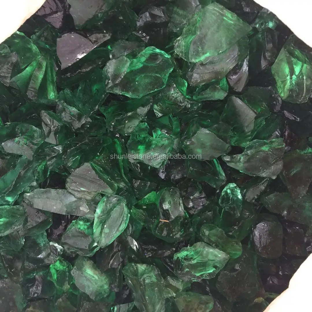 Dark Green Glass Rock For Landscape Decoration Buy Green Glass Rock