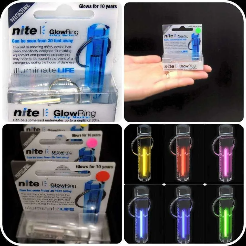 NITE TRITIUM GADGET KEYRING GLOWRING GLOW STICK DOG PET UK Manufactured