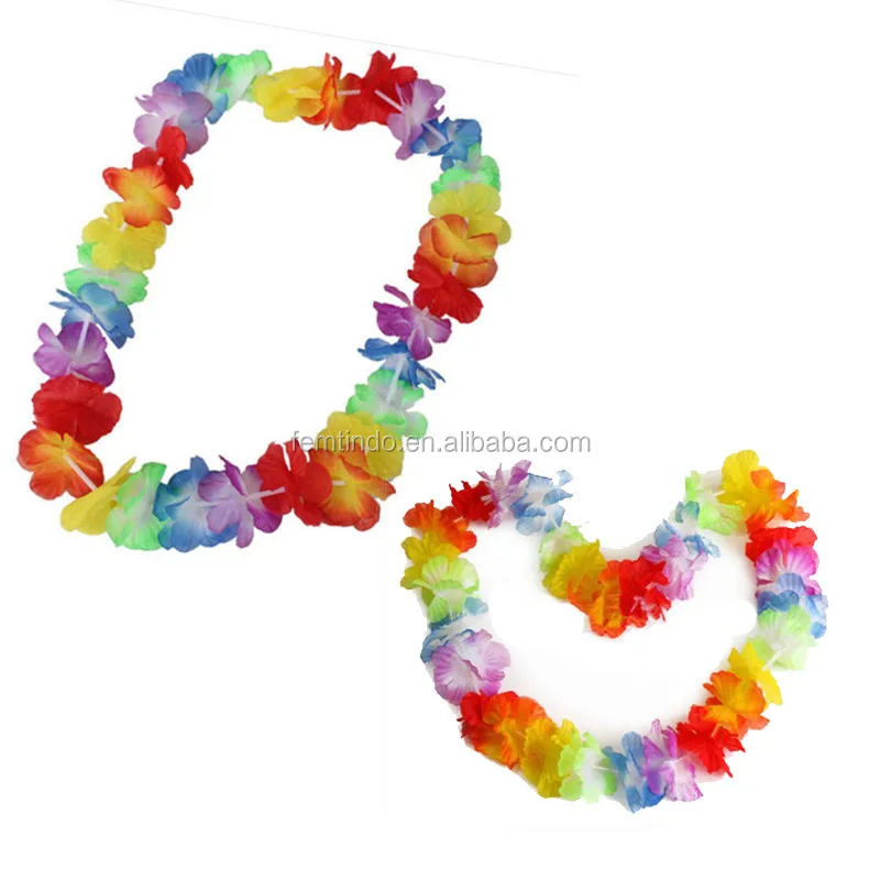 10pcs Colorful Flower Leis Garland Necklace Fancy Dress Party Hawaii Beach 