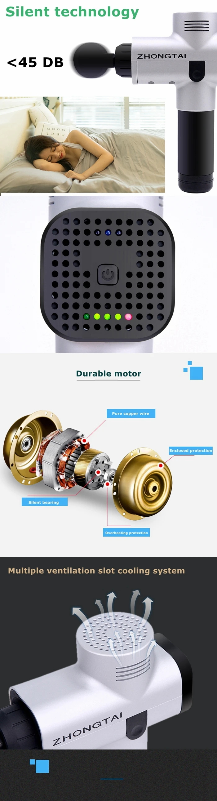 zaiqiang Pro 2 Welcome OEM Massage Gun Machine Sports Fitness Healthy Sports Gifts for Muscle Relax Muscle Massage Hammer