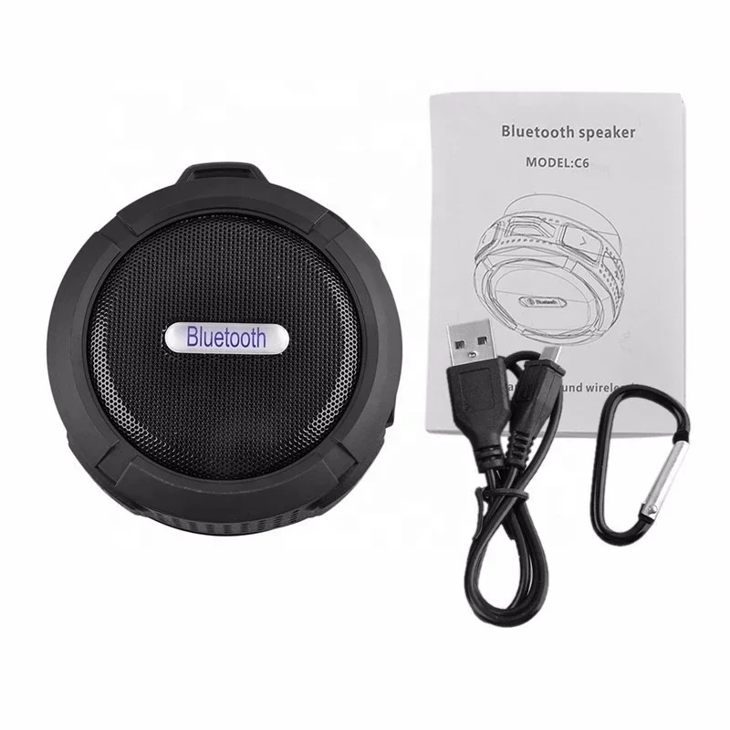 

wholesale portable mini Outdoor Waterproof Blue tooth Wireless Speaker C6 with suction cup