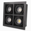 Surface mounted or Recessed 4 heads downlight 50W halogen 12W LED lamp grill spot light square