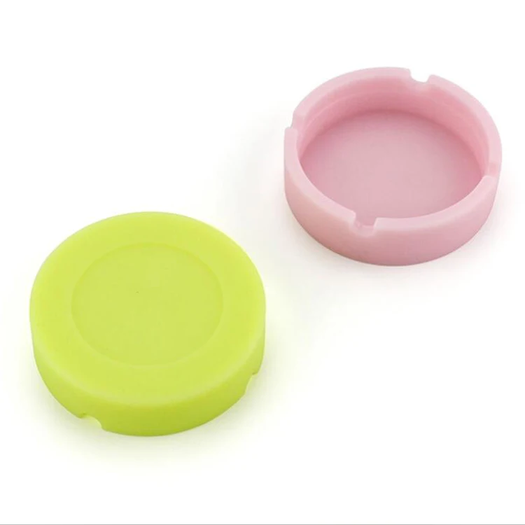 
Factory custom printed cheap glow in the dark silicone round ashtray 
