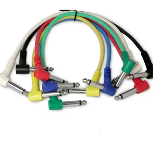 6Pcs/Set Guitar Parts Colorful Angled Plug Audio Cable Leads Patch Cables For Guitar Pedal Effect