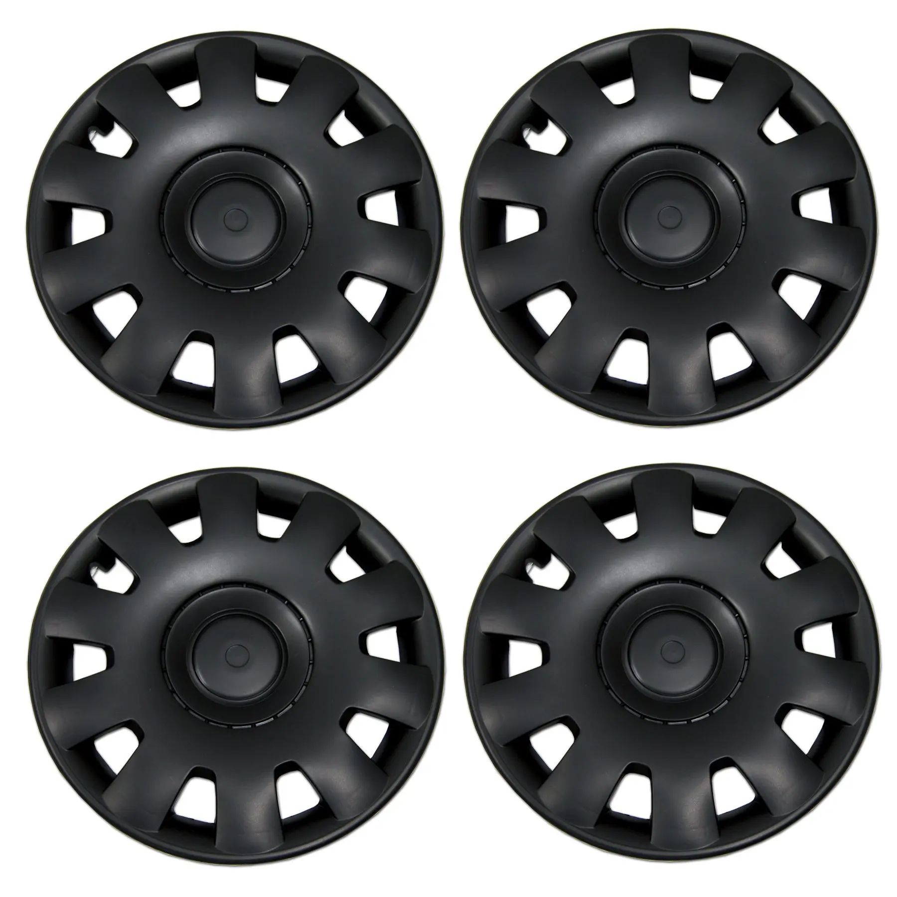 15 inch matte black hubcaps
