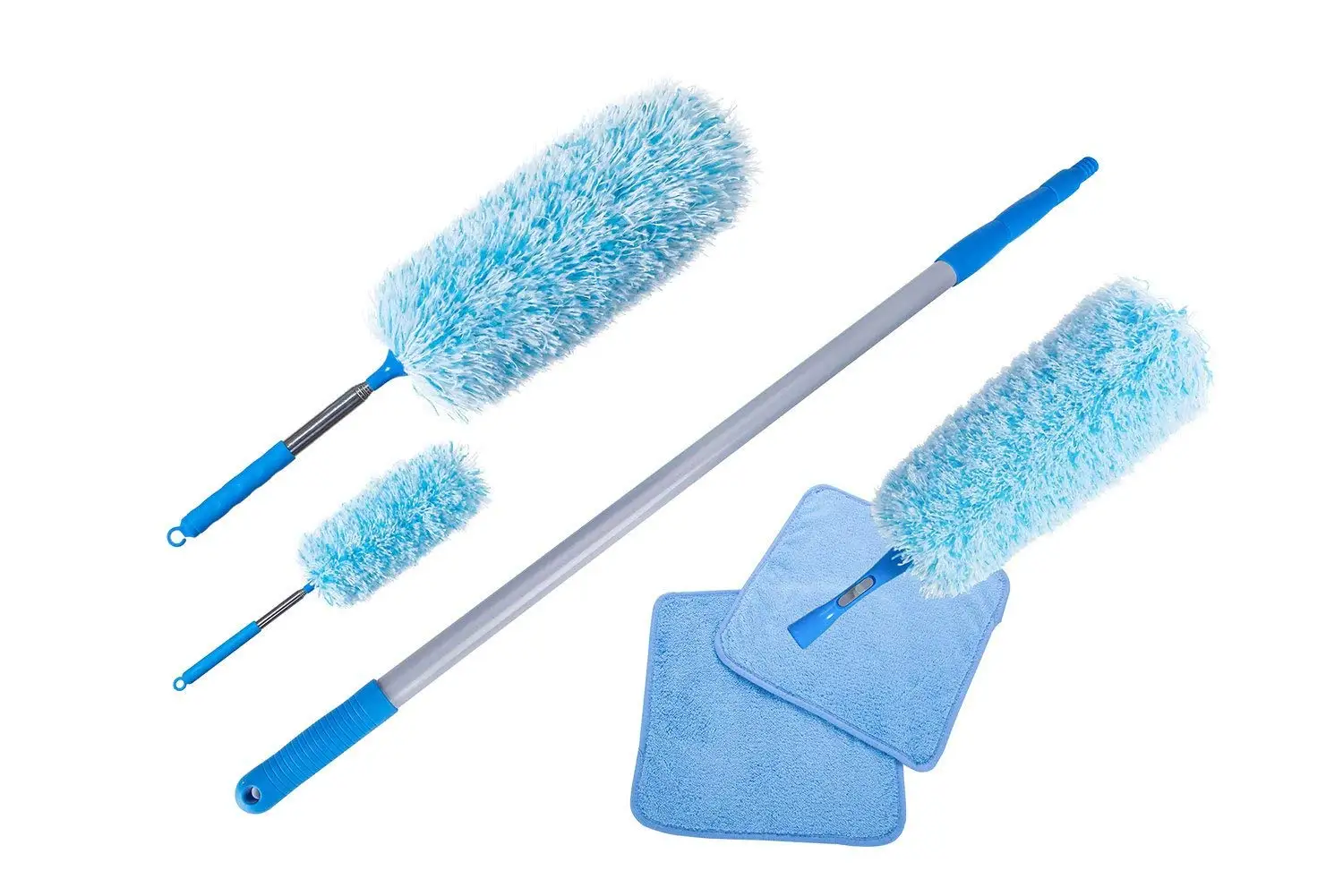 Buy Extendable Cleaning Microfiber Fluffy Duster Set With