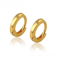 

97650 Xuping fashion copper alloy 24k gold plated plain huggies earring