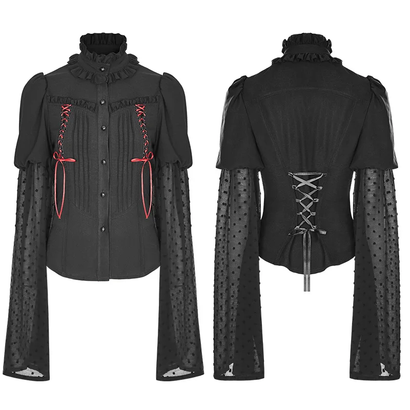 
WLY-075 PUNK RAVE Lolita Trumpet Sleeve Shirt sexy cosplay costumes for woman 