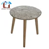 Vintage Style Solid Small Round Table on the Bed Three Foot Wooden Coffee Table