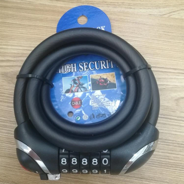 
8322-Q High Security Steel bicycle parts bicycle accessory combination lock with LED light 