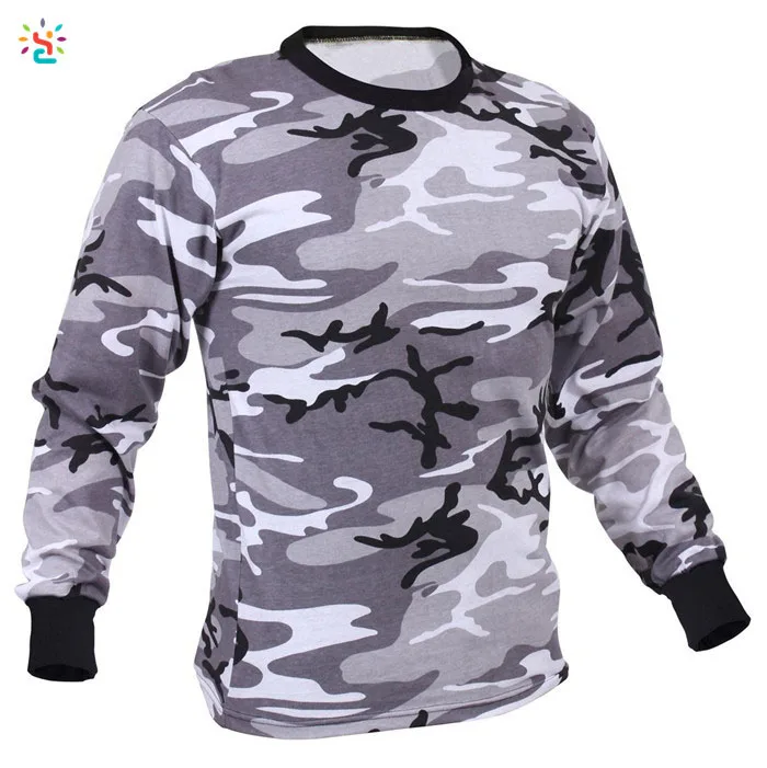 Wholesale Camo Long Sleeve T Shirts Blank Camo T Shirts Custom Classic