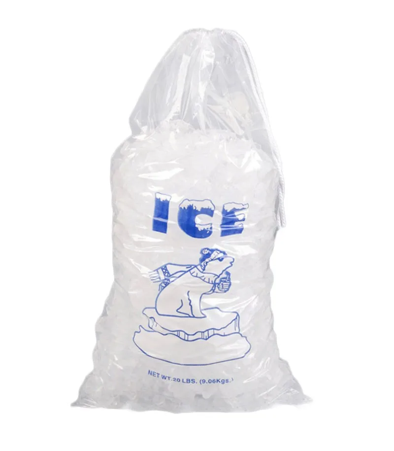 Wholesale Price 10kg Ice Bags Disposable Ice Bag With Drawstring And ...