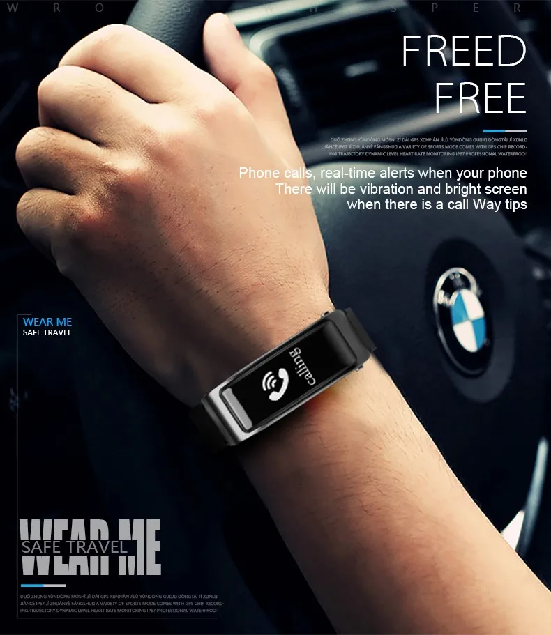 2018 Hot 2 In 1 Y3 Smart Talk Band Fitness Tracker Smart Bracelet With