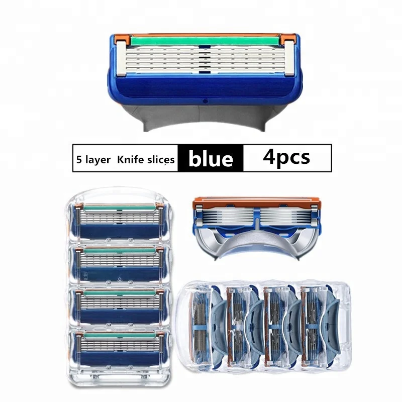 

4pcs men's 5-layer razor blade manual shaving blade imported stainless steel blade high quality sharp durable
