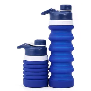 Image of BPA Free Flexible Collapsible Foldable Silicone Running Water Bottle