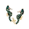 ed00905b Lovely Designs Jewelry Wholesale Animal Green Rhinestone Seahorse Earrings Stud For Friends